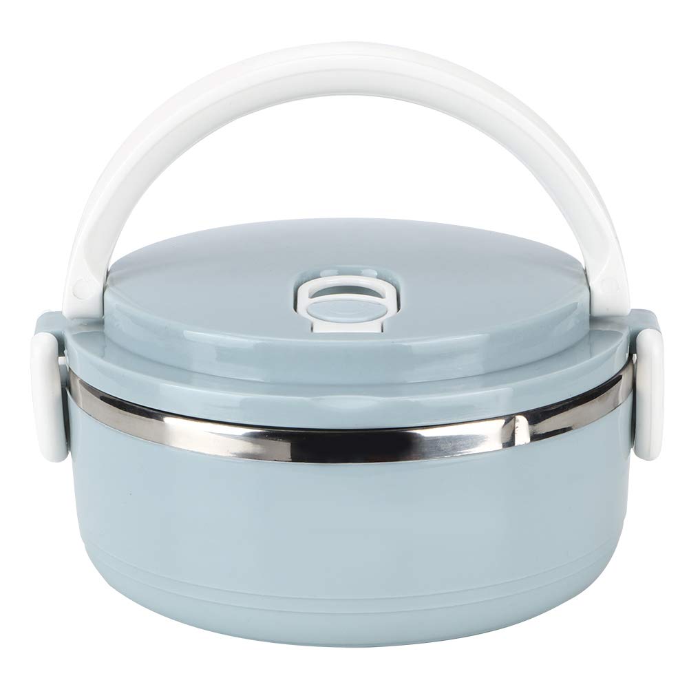 Ejoyous Stainless Steel Lunch Box - Leak Proof Thermal Insulated Food Container for Adults & Kids - Round Rice Bread Storage Container for School, Work, Office, Picnic & Travel - BPA Free & Eco Friendly