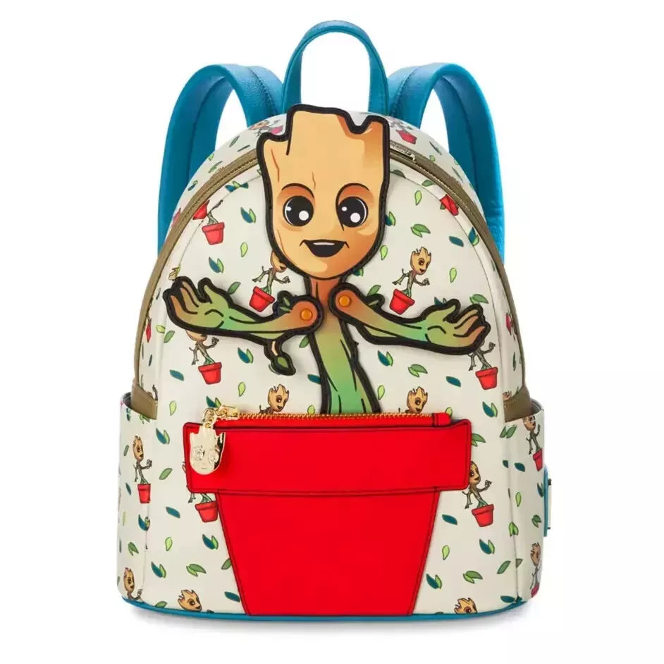 Groot Loungefly Mini Backpack - Guardians of the Galaxy Marvel Cosplay - Perfect for Disney Parks, Comic Con & Everyday Use