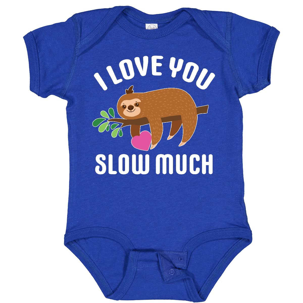 Valentine's Day Baby Bodysuit - Cute Sloth Design with 'I Love You Slow Much' Print | Soft Cotton Infant Onesie for Holidays, Gifts & Family Photos