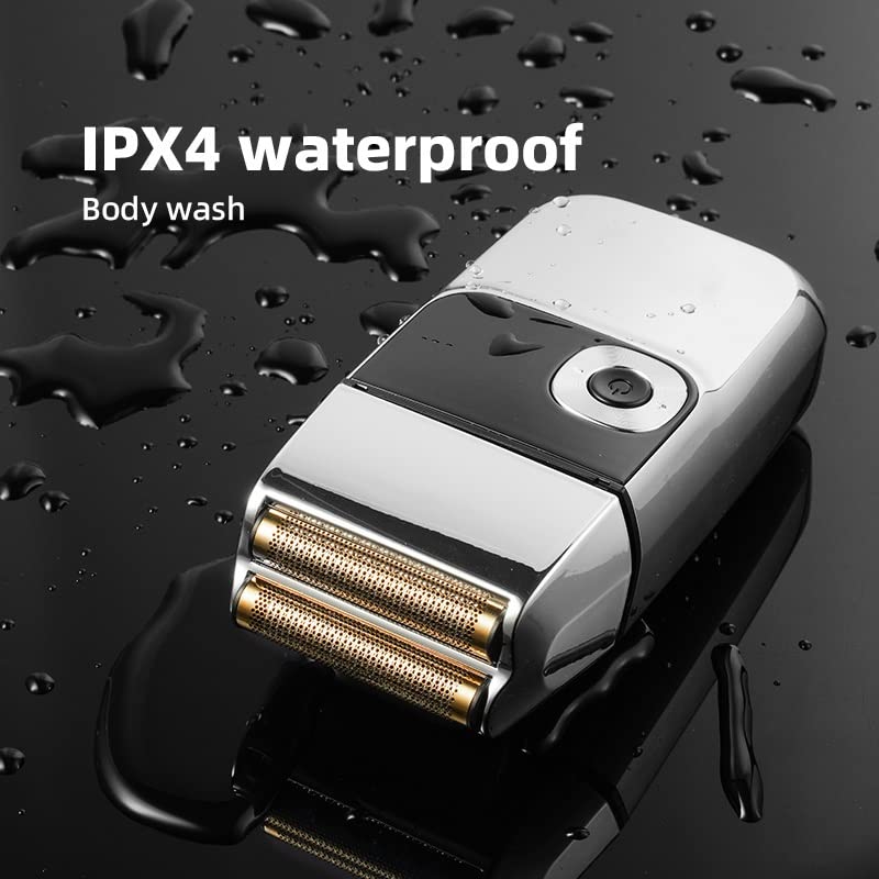 Professional Men's Electric Razor - 3-Speed Barber Shaver with Metal Housing for Beard, Stubble & Bald Head - Wet/Dry Use for Home & Travel Grooming