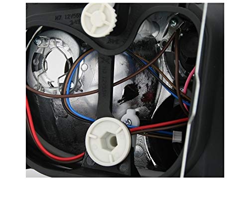 Volkswagen Golf 4 Headlight Assembly - TFL Driver & Passenger Side Set - Black Projector Headlights (LHD) - Compatible with 1997-2003 Models (VP1648) - Perfect for Night Driving & Car Upgrades
