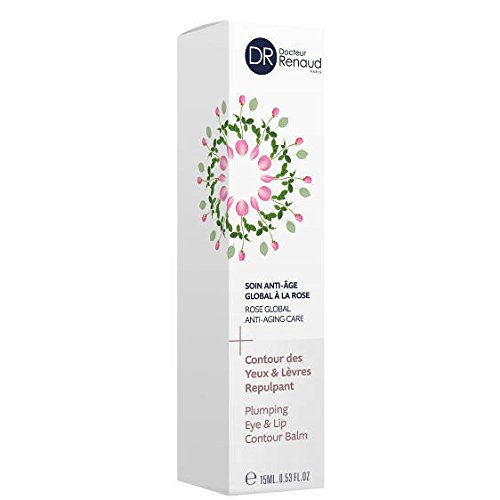 Dr. Renaud Rose Plumping Eye & Lip Contour Balm - Hydrating Anti-Aging Treatment for Dark Circles & Fine Lines | Perfect for Nighttime Skincare & Makeup Prep