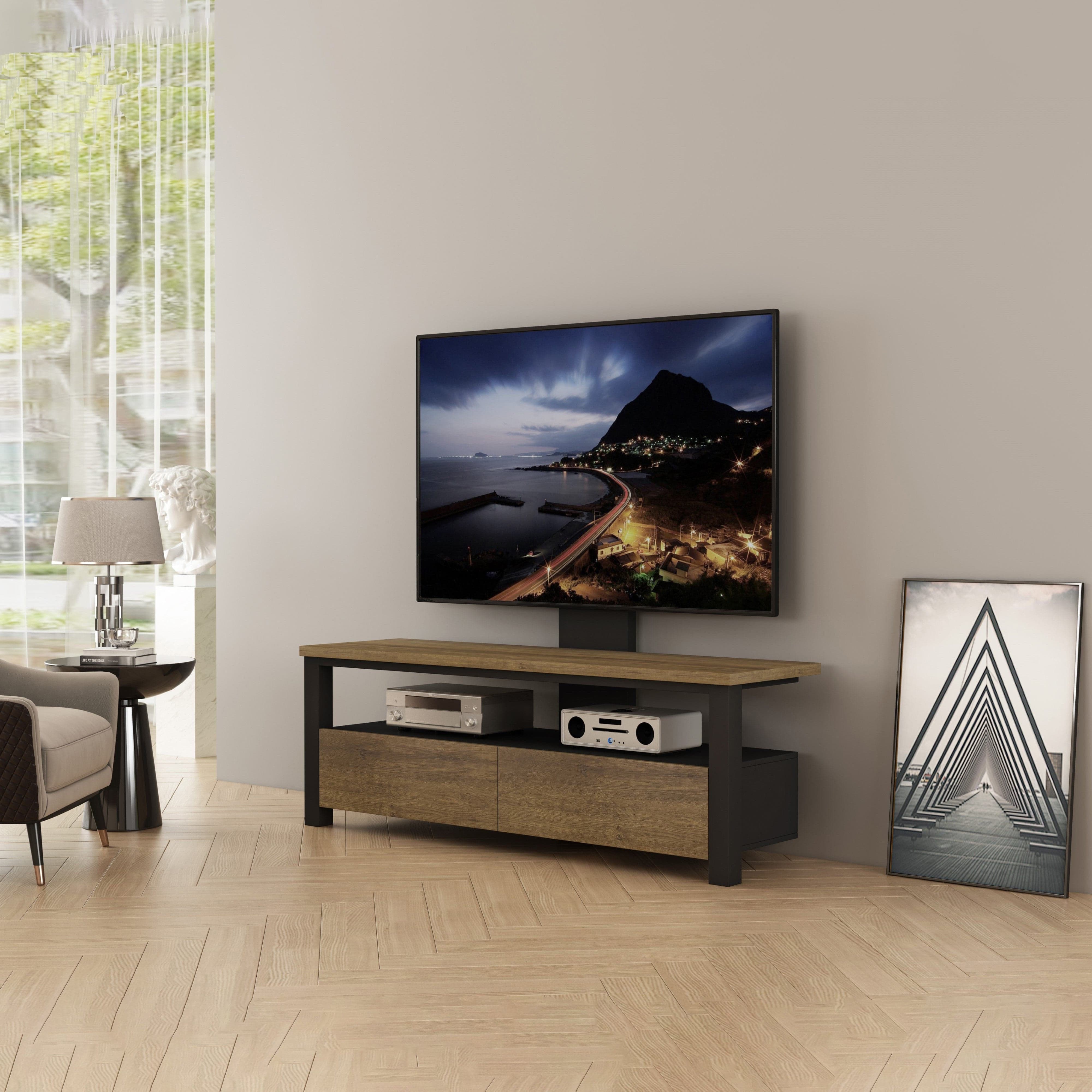 VOODOO Dark Oak Entertainment Unit by Tauris - Stylish TV Stand for Living Room, Home Theater & Media Storage