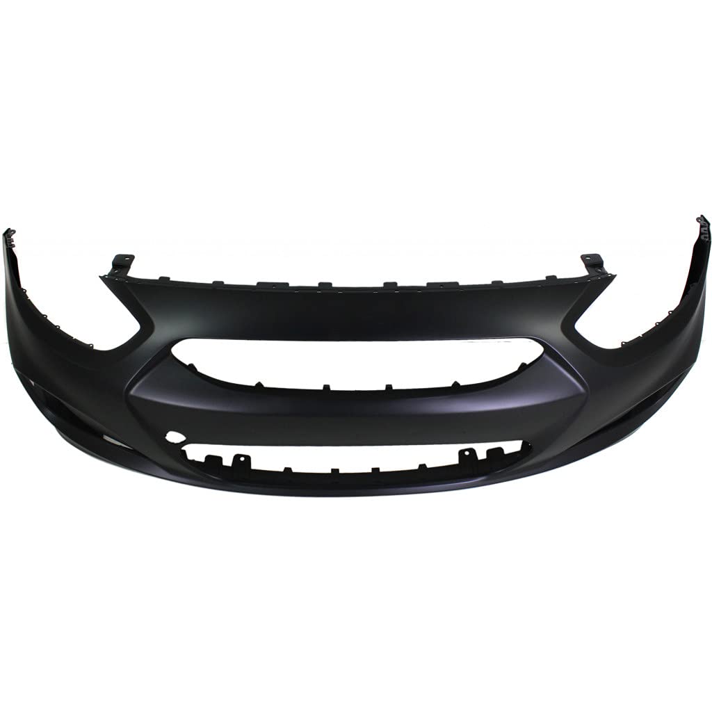 Hyundai Accent Bumper Cover 2012-2014 Front Primed for Hatchback & Sedan with Fog Light Holes | OEM HY1000188 865111R000 | Perfect Fit Replacement for Daily Driving & Commuting