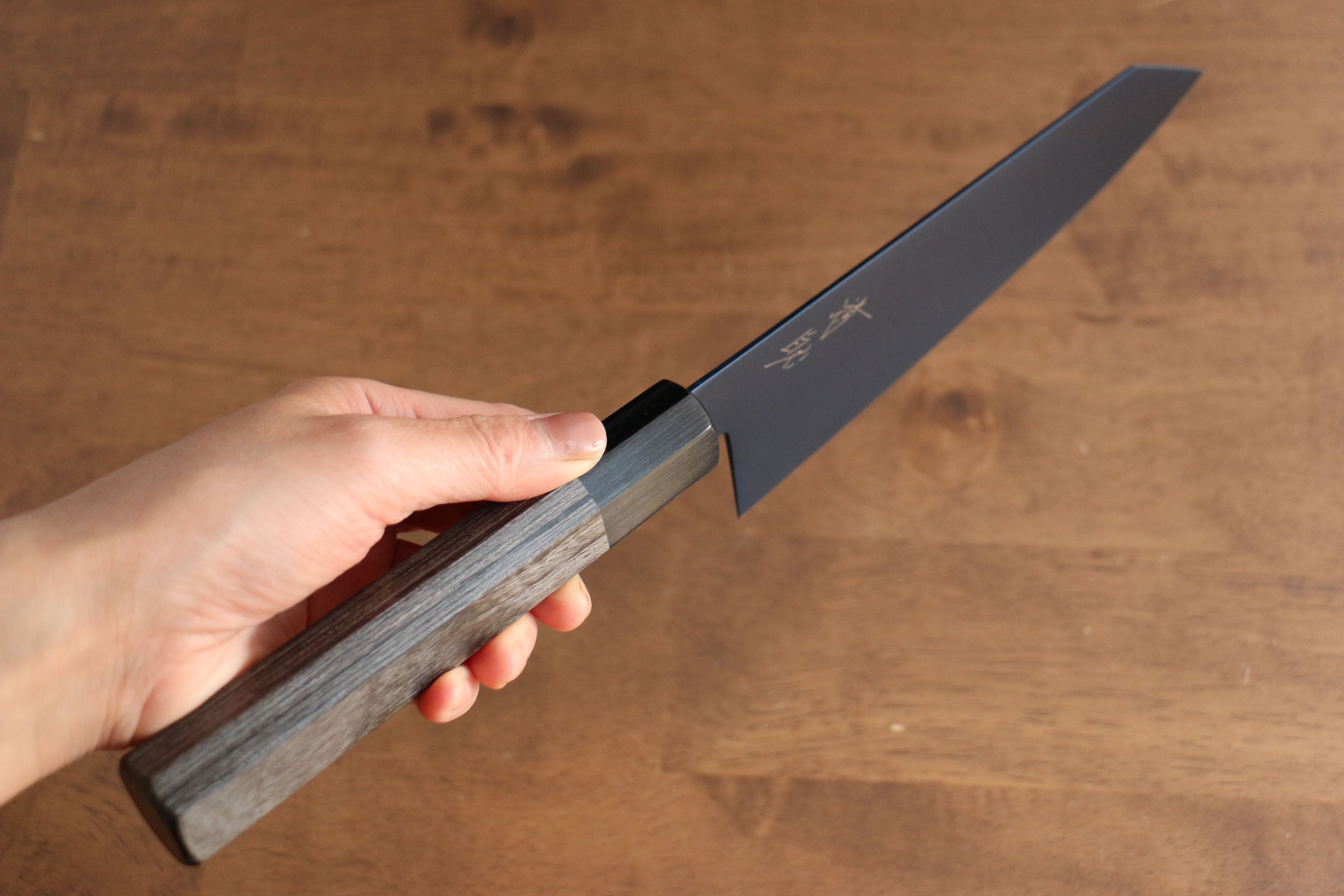 Premium Seisuke SK 85 Kiritsuke Santoku Knife 180mm - Ion Plated Blade with Gray Pakka Wood Handle - Japanese Kitchen Knife for Slicing, Dicing & Precision Cutting - Ideal for Home Chefs & Professional Kitchens