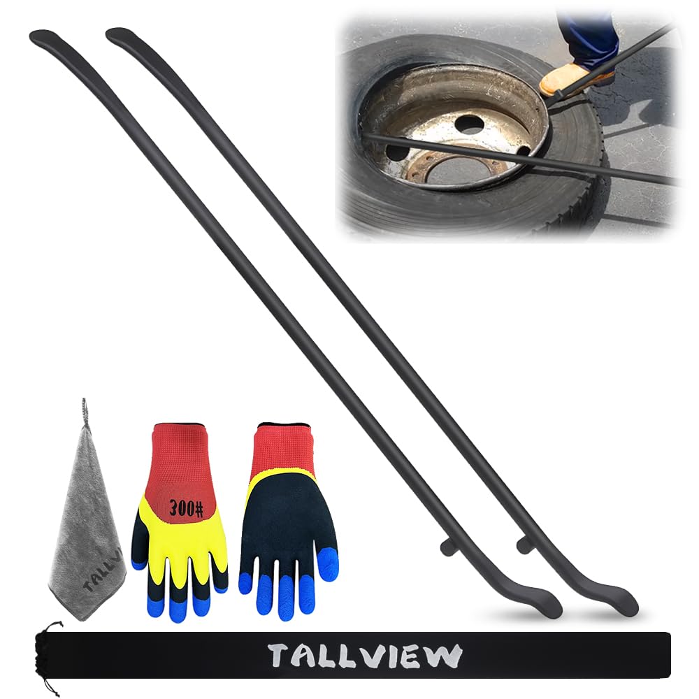 2 Pack Heavy Duty SEMI Truck Tire Changing Tools - 37in x 3/4in Tire Iron Bars for Tubeless Tires | Professional Semi Tire Repair & Replacement Tools (34645) | 3 Year Warranty | Ideal for Commercial Truck Maintenance & Emergency Roadside Tire Changes