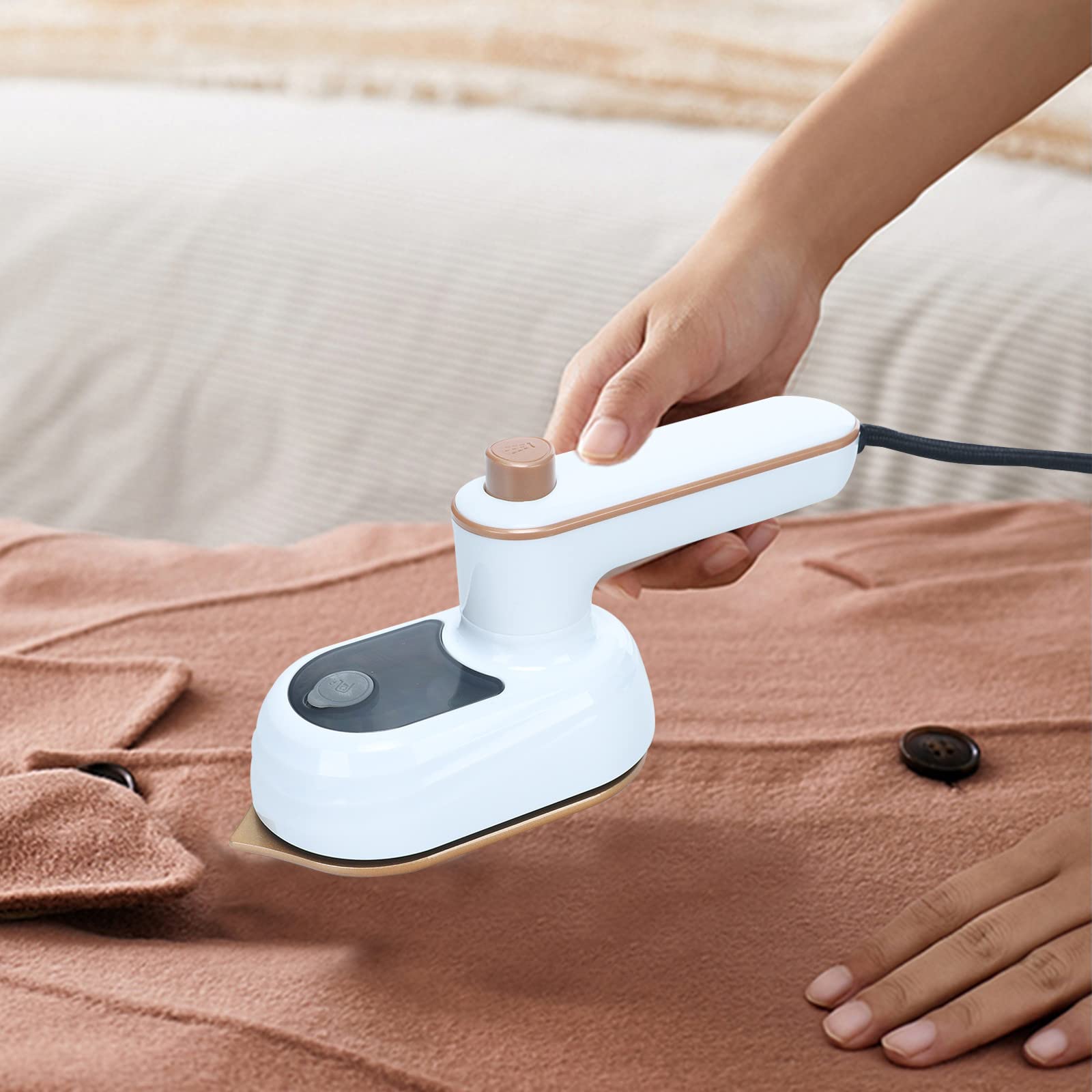 Portable Mini Steam Iron - 180° Rotatable Handheld Garment Steamer for Clothes, Tablecloths | Fast Heating, Lightweight Travel Iron | Perfect for Home, Office & Outdoor Travel Use