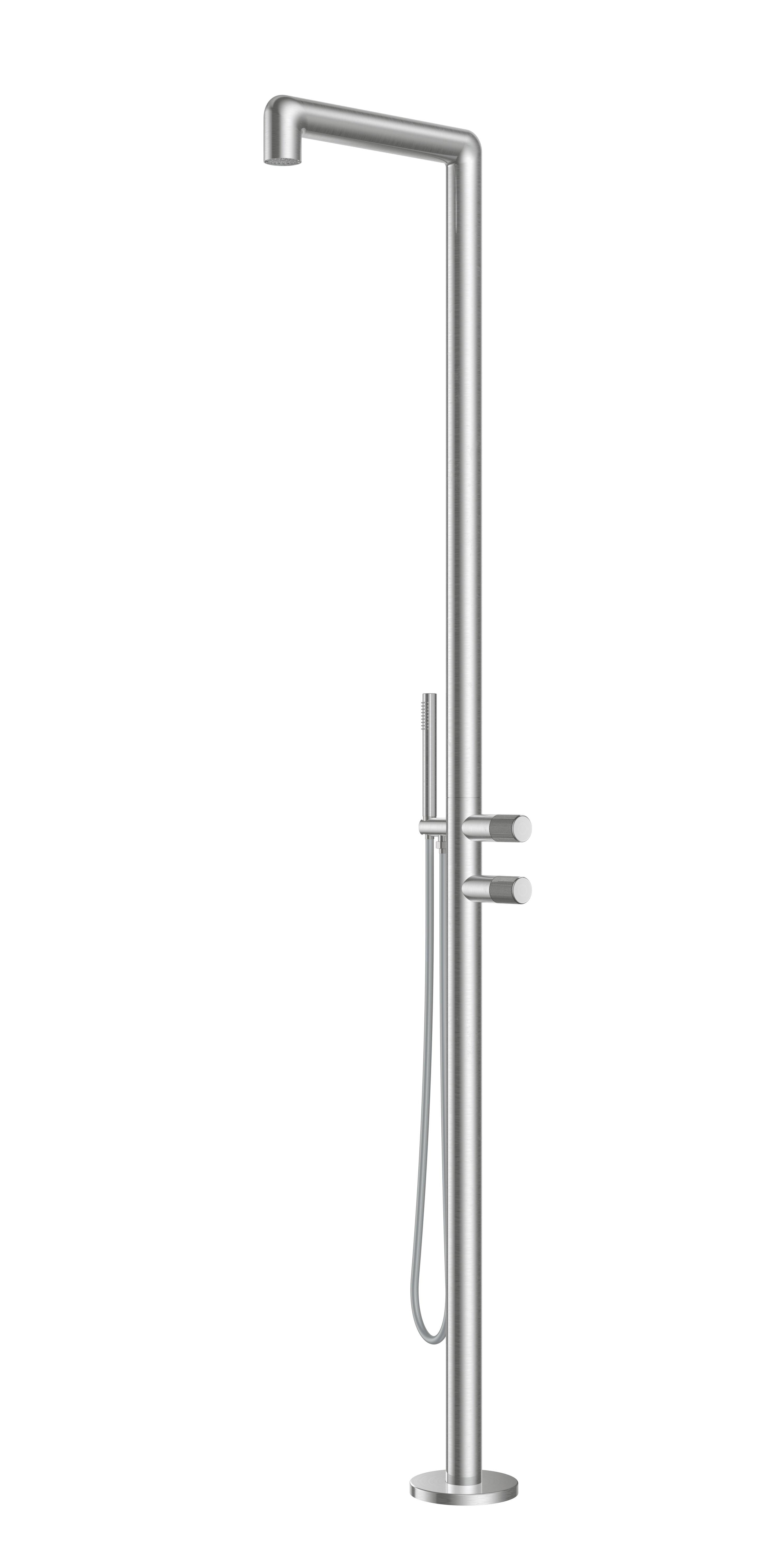 DAX Freestanding Outdoor Shower with Hand Shower & Stainless Steel Body - Perfect for Poolside, Beach House, Garden & Backyard Use (Model DAX 807271)