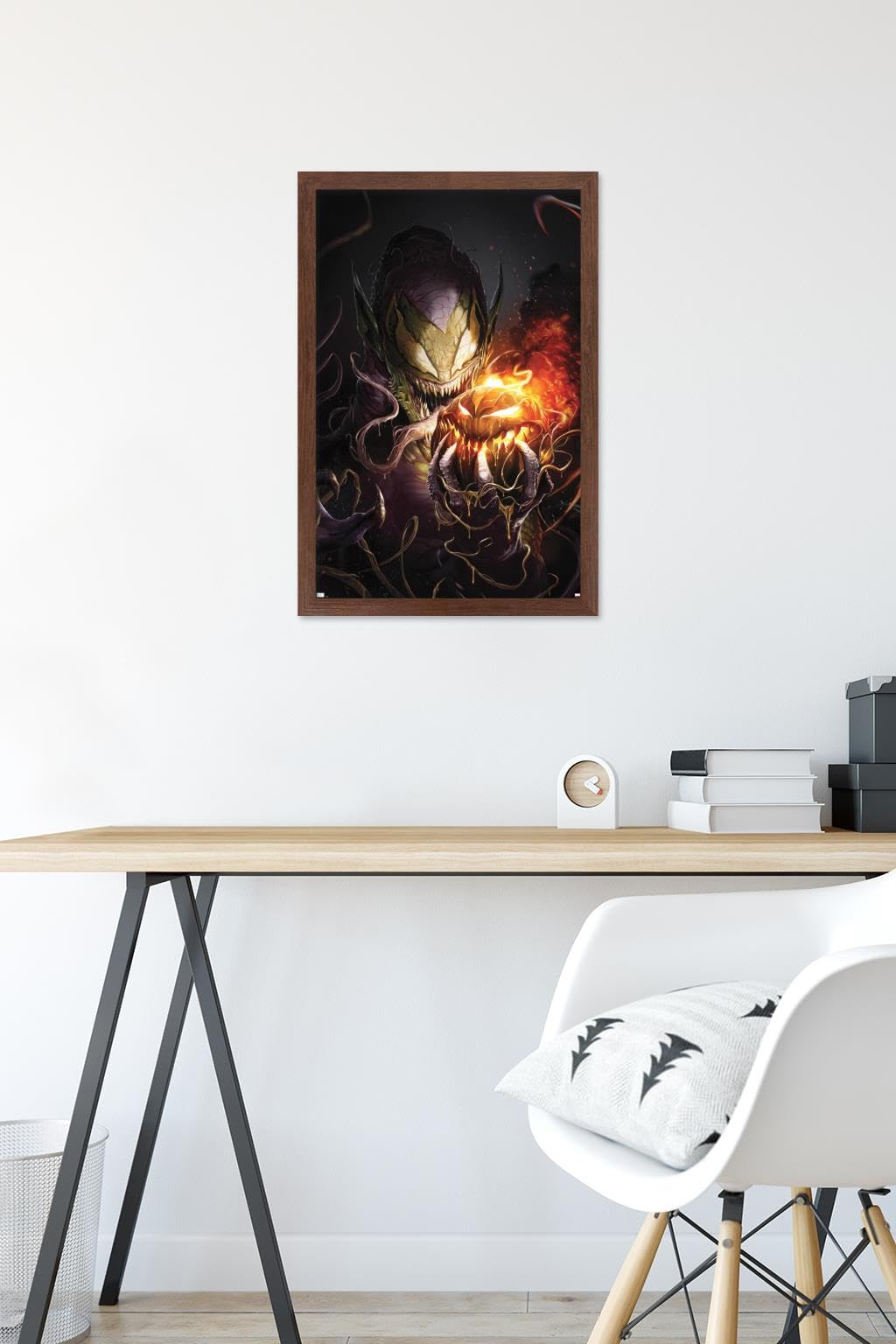 Marvel Comics Green Goblin Venom Wall Poster - The Amazing Spider-Man #32 Framed Art Print 22.4x14.7 Inches - Premium Mahogany Frame for Home Theater, Game Room & Superhero Bedroom Decor
