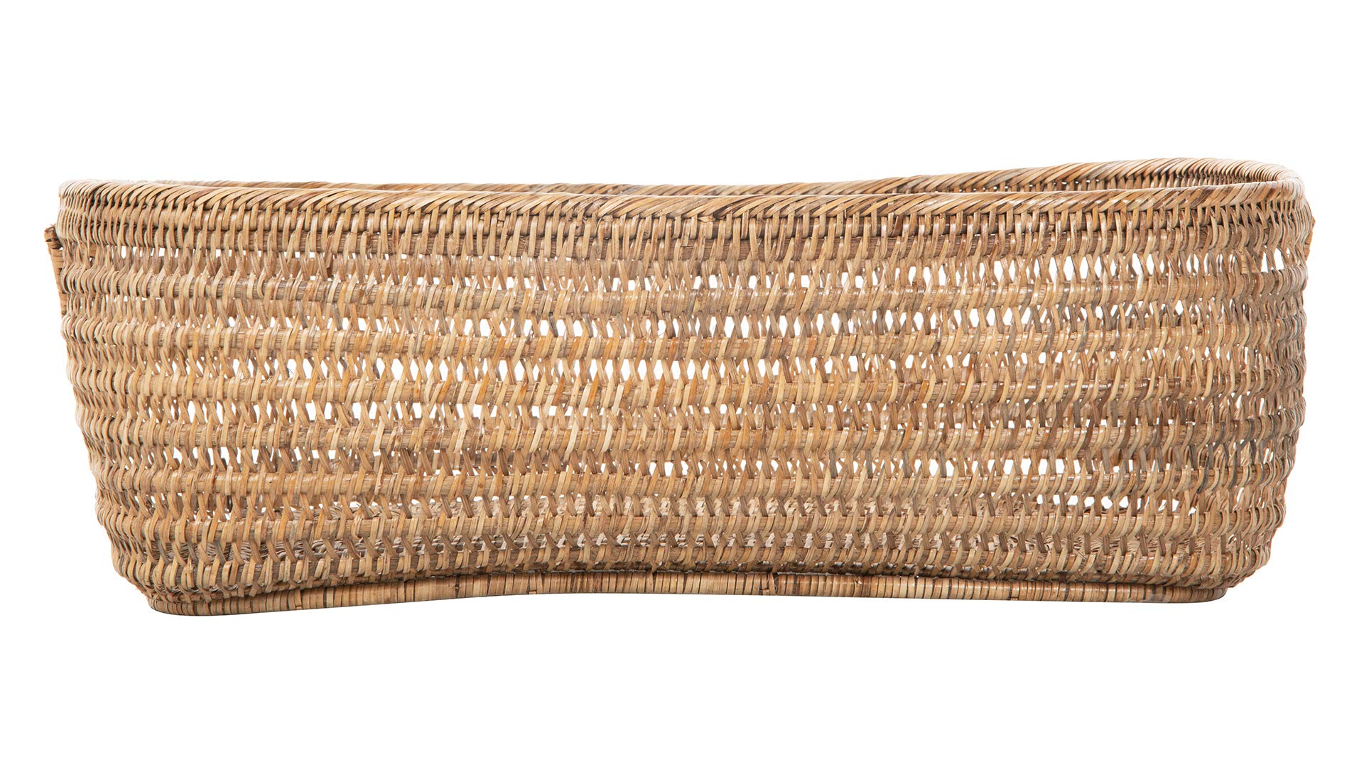 Kouboo Cambria Open Weave Basket - Natural Honey Brown Woven Storage Bin for Home Organization | Perfect for Blankets, Toys, and Laundry in Living Room, Bedroom, or Nursery
