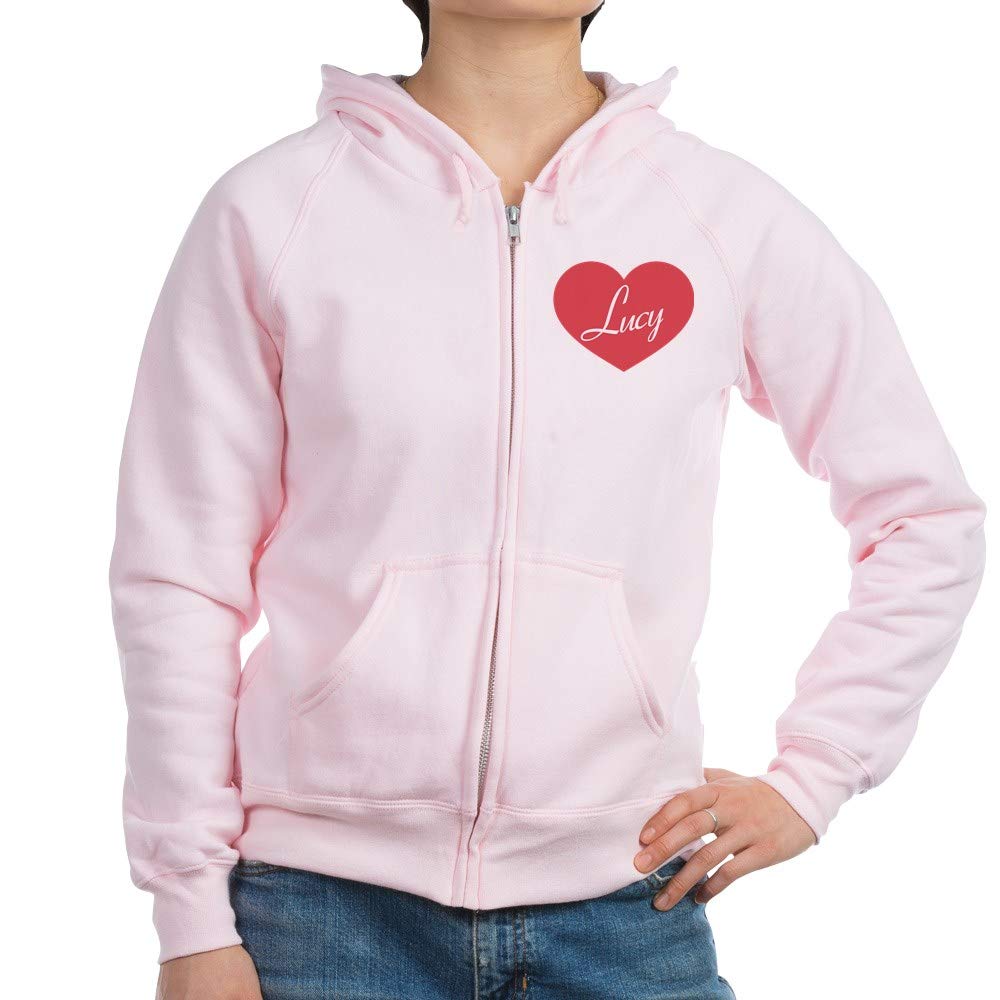 I Love Lucy Heart Women's Zip Hoodie - Cozy Fleece Pullover with Front Pocket | Perfect for Casual Wear, Gifts & Fan Merchandise
