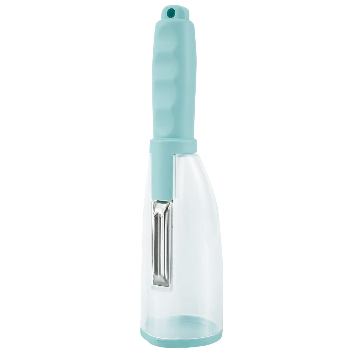 Nicoport Sharp Stainless Steel Peeling Knife with PP Storage Tube - Hangable Vegetable & Fruit Peeler for Home Kitchen - Safe, Durable, Ergonomic Design (Blue) - Perfect for Peeling Potatoes, Apples, Carrots and More