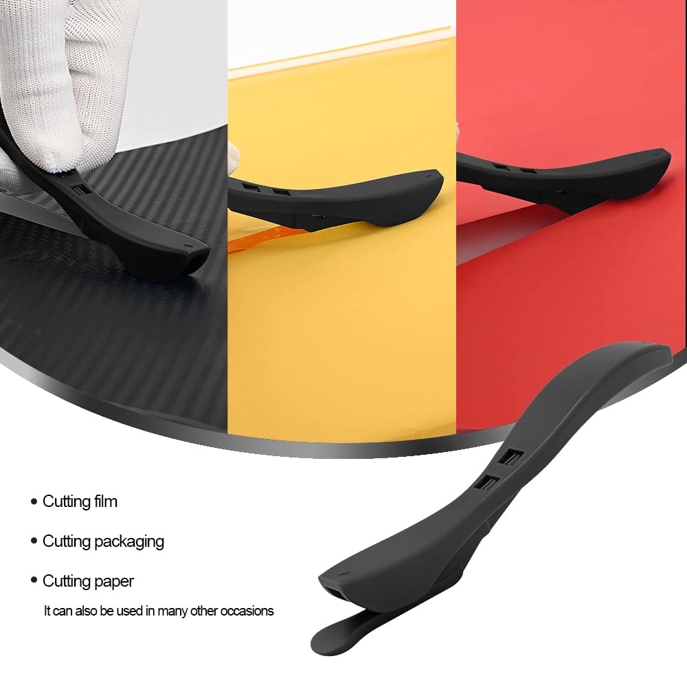EHDIS 2-Pack Wrapping Paper Cutter - Christmas Gift Wrap & Holiday Sliding Cutter Tool for Adhesive Vinyl, Craft Paper Rolls - Black - Perfect for DIY Gifts, Scrapbooking & Home Decor
