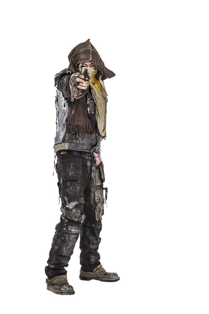Grimy Post Apocalypse Survivor Pointing a Gun Photo Print - 24x36 Inches, Multi-Color Wall Art Poster for Home, Office & Man Cave Decor - Dystopian Style Photography for Movie Fans & Gamers
