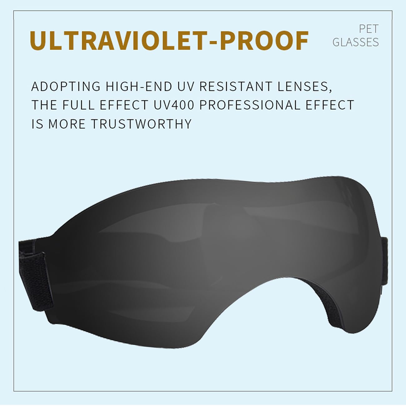 UV Protection Dog Goggles for Medium Dogs - Adjustable Strap Windproof & Snowproof Pet Sunglasses - Eye Protection for Hiking, Running, Beach & Outdoor Activities