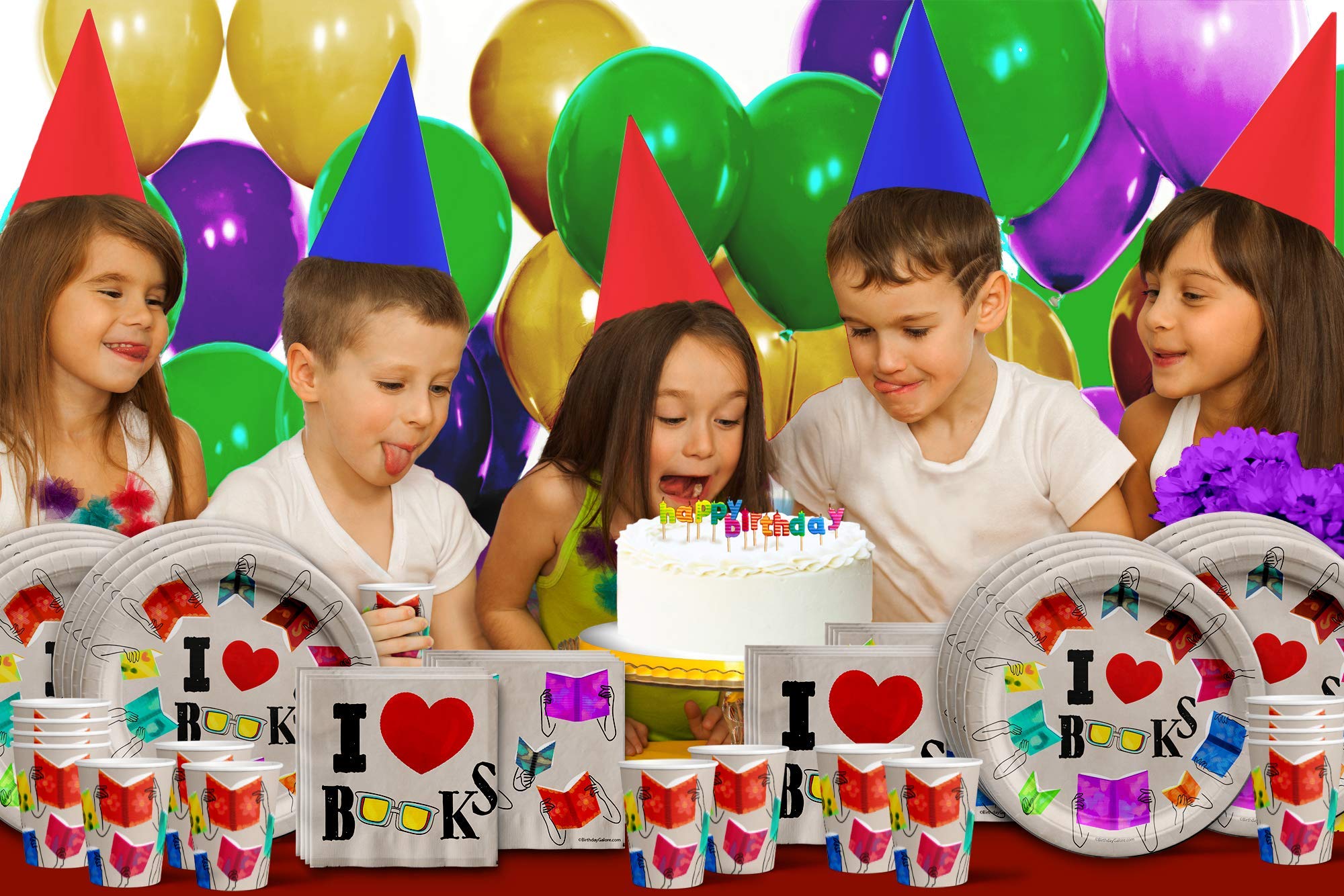 Book Club Birthday Party Supplies Set - 16-Piece Tableware Kit with Plates, Napkins & Cups for Themed Celebrations & Book Lovers' Gatherings