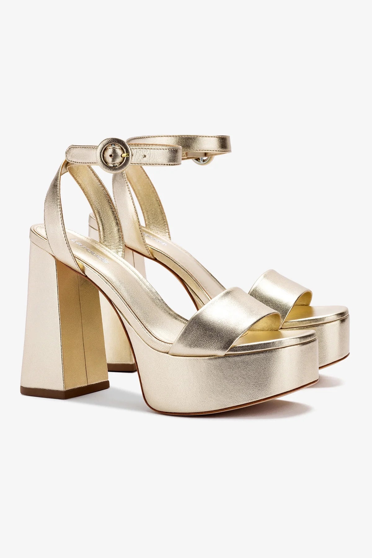 Gold Metallic Leather Dolly Sandal - Women's Comfortable Strappy Sandals for Summer, Beach, and Casual Outings