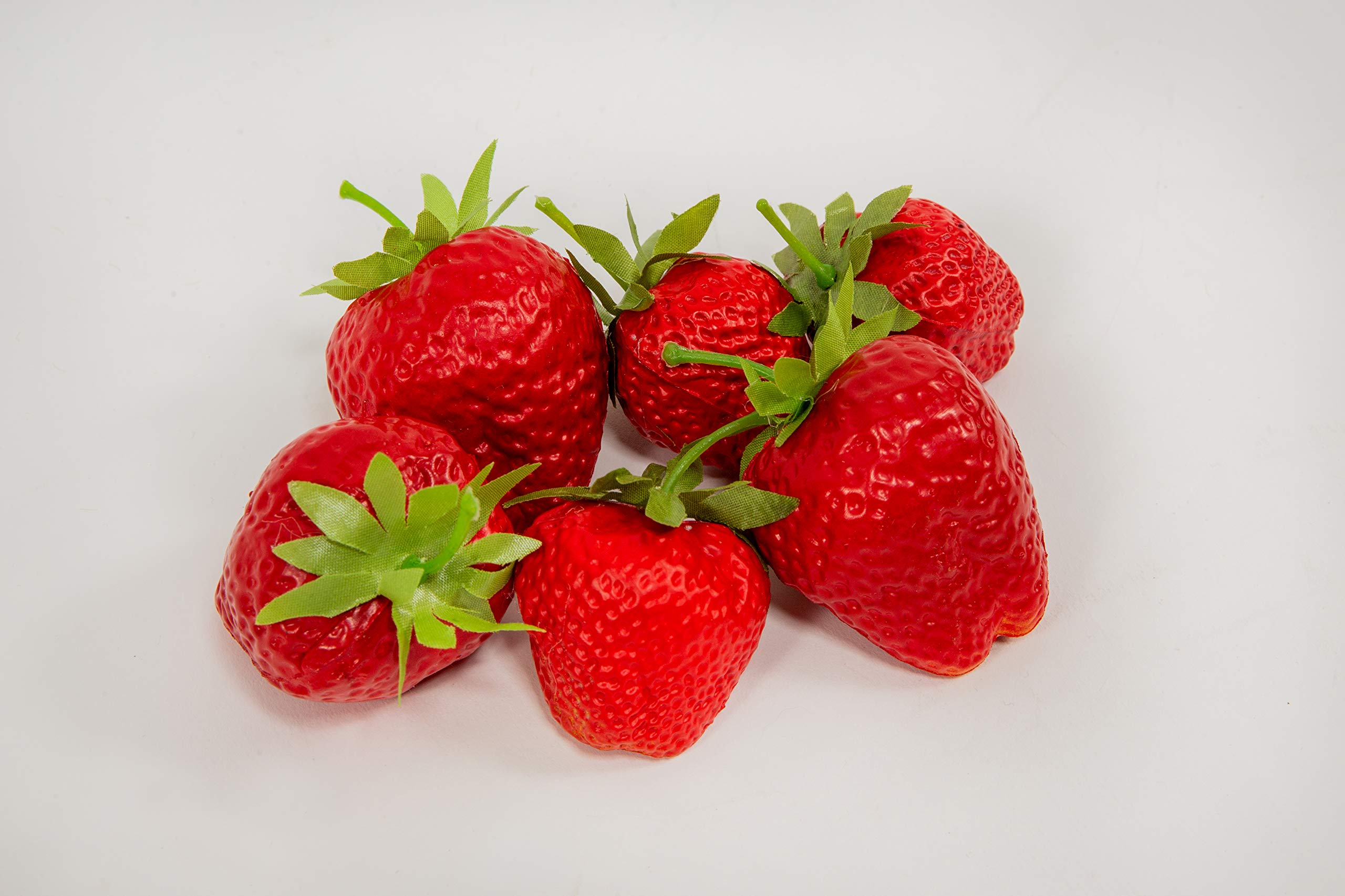 Just Dough It Artificial Strawberries - Realistic Fake Fruit Decor for Cakes, Cupcakes & Dessert Displays - Perfect for Baking, Party Decorations & Food Photography Props