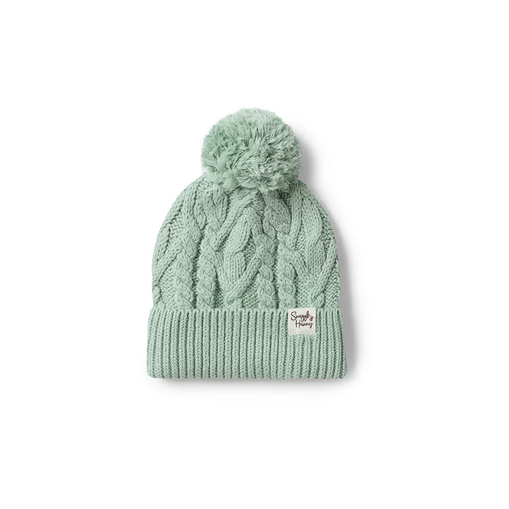 Snuggle Hunny Organic Knit Beanie - Soft Sage Green Winter Hat for Women & Men | Cozy & Warm for Outdoor Activities, Skiing, Hiking