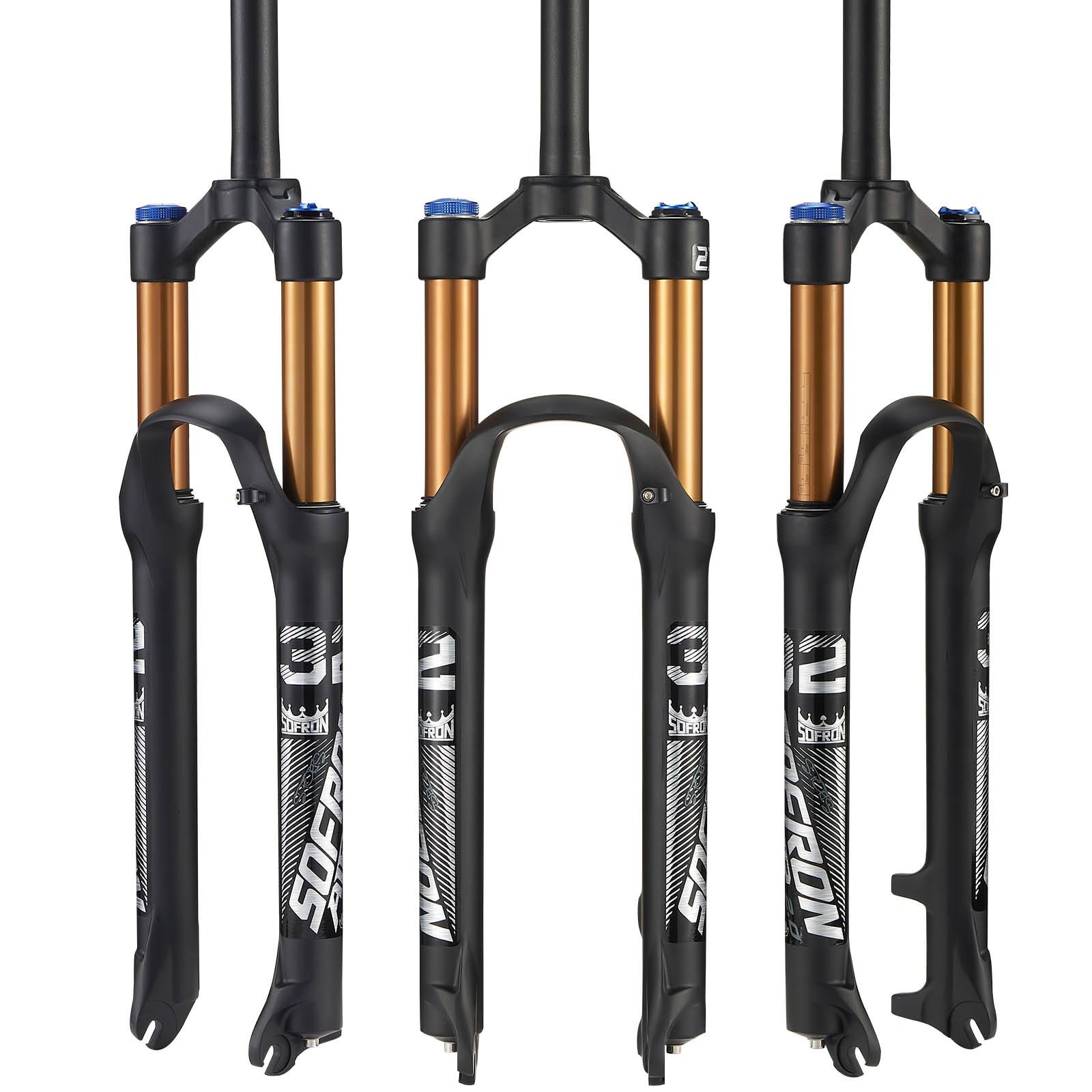 Lightweight 100mm Travel MTB Suspension Fork - 28.6mm Straight Tube Aluminum Alloy Mountain Bike Front Fork for Trail Riding & Cross-Country Cycling