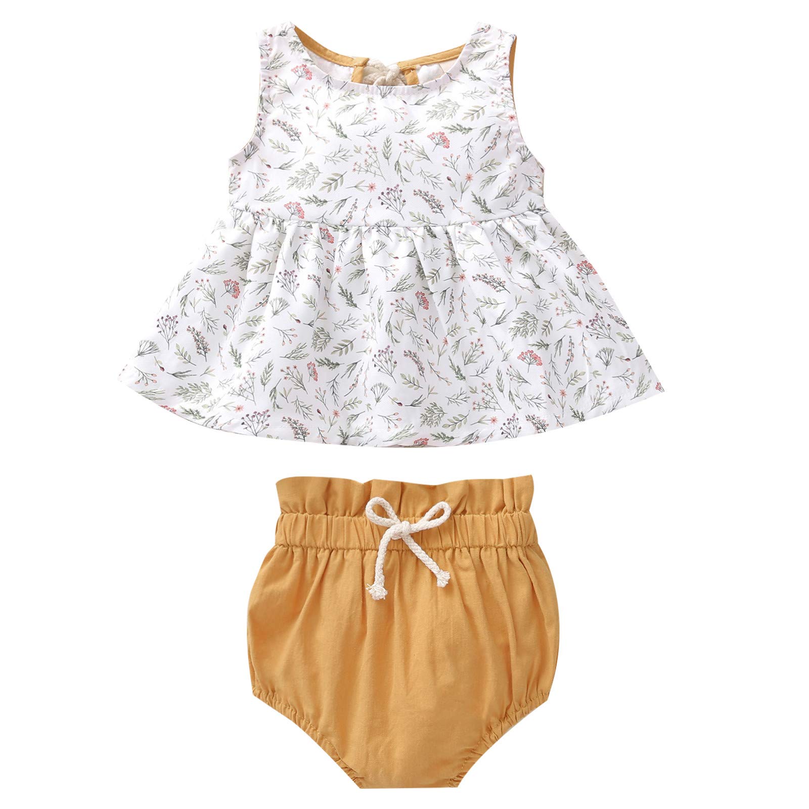 Baby Clothes Set for Newborn 3-6 Months - Floral Print Top + Solid Short Pants - Unisex Coming Home Outfit for Infants | Perfect for Photoshoots, Family Gatherings & Special Occasions