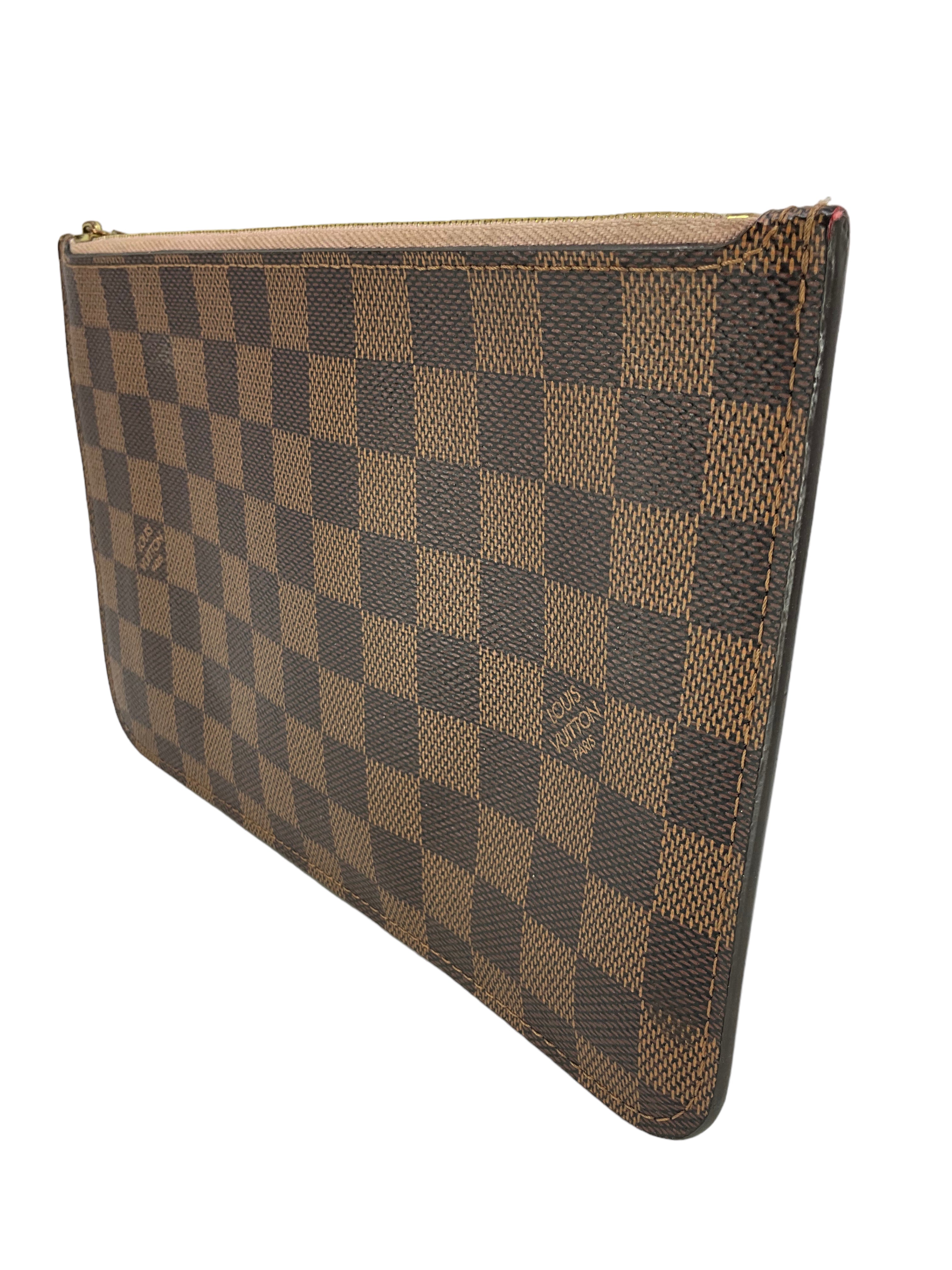 Authentic LOUIS VUITTON Damier Ebene Neverfull MM Pochette Crossbody Bag - Luxury Handbag for Women, Perfect for Work, Travel & Everyday Use
