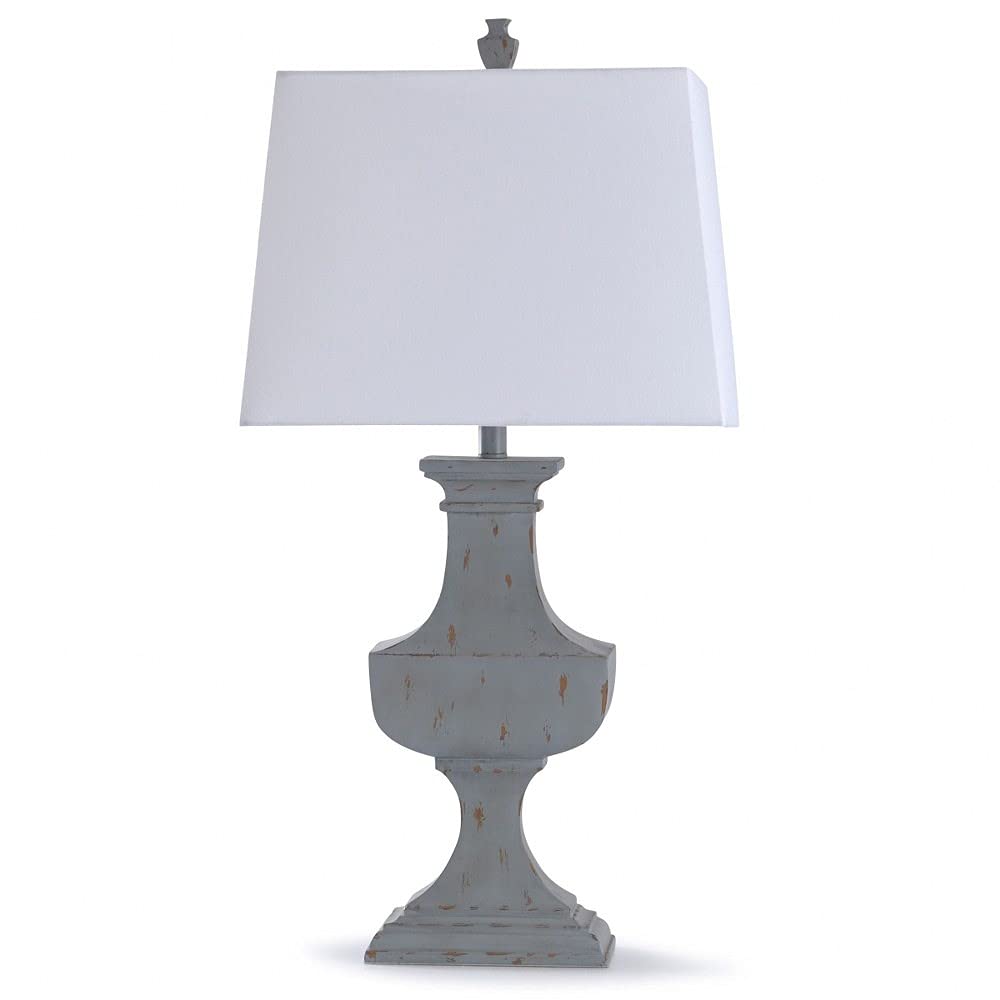 Basilica Sky - Modern One Light Urn Table Lamp with Tapered Rectangle Shade for Living Room, Bedroom & Office Decor
