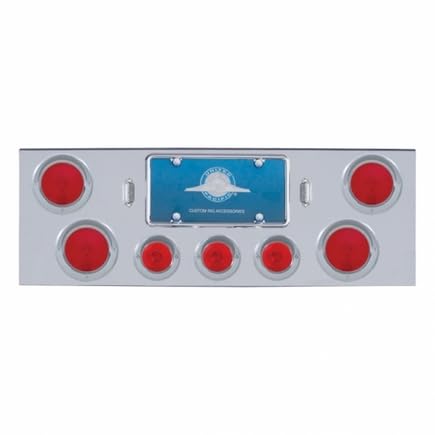 United Pacific 21613 Chrome Rear Center Tail Light Panel with 4