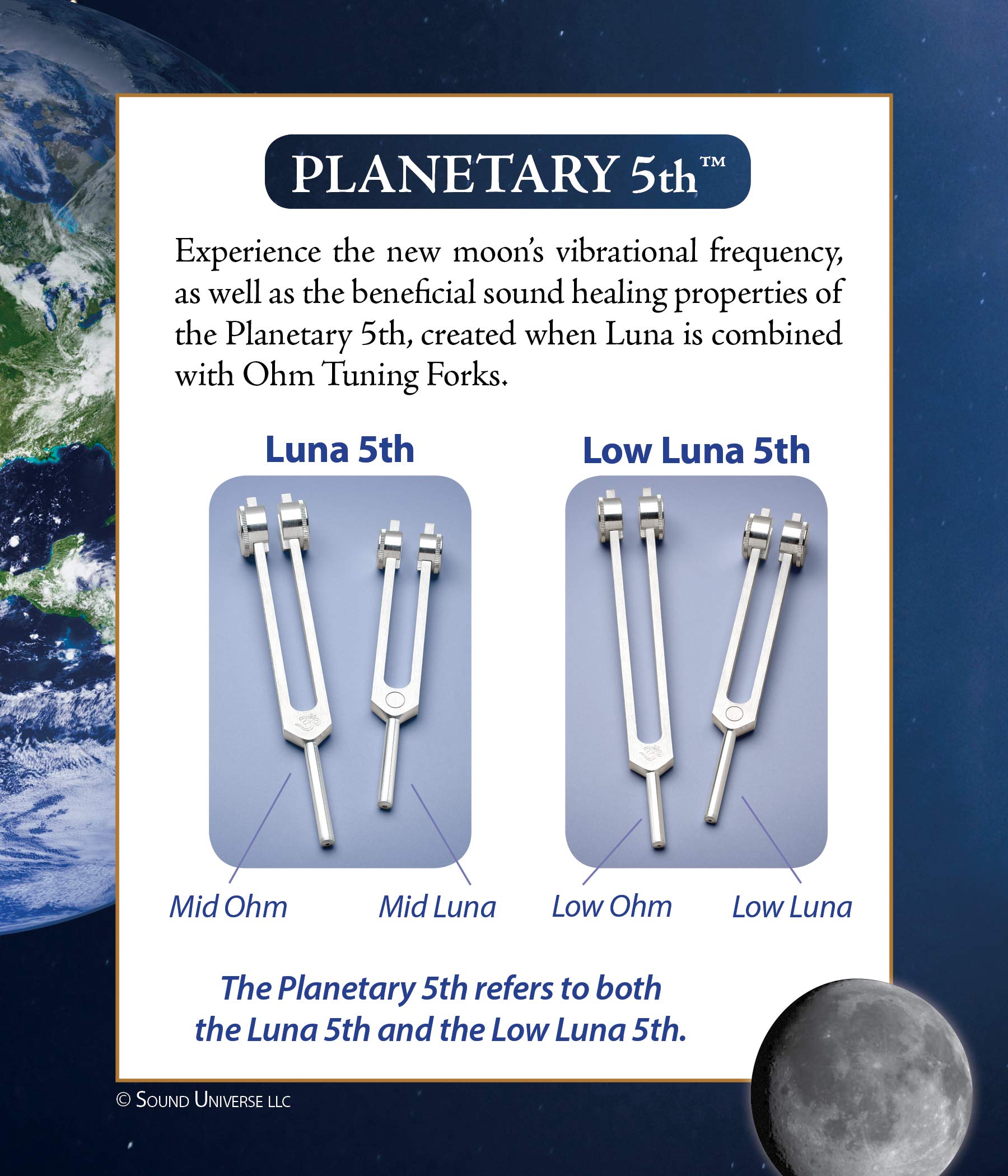 Ohm Therapeutics Luna™ Octave Set - 210.42Hz & 105.21Hz Tuning Forks for Professional Bodywork, Sound Healing Therapy & Energy Balancing - Perfect for Massage Therapists, Reiki Practitioners & Meditation Sessions