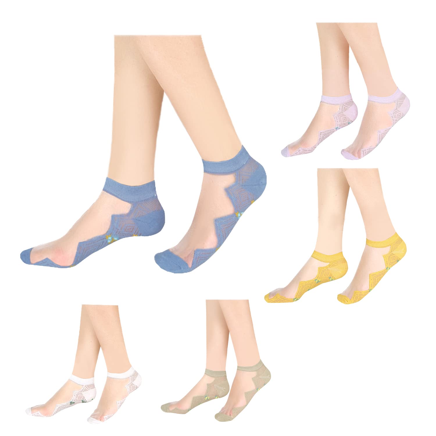 Benefeet Sheer Ankle Socks for Women - Thin Lace Nylon Summer Socks for Casual & Dress Wear