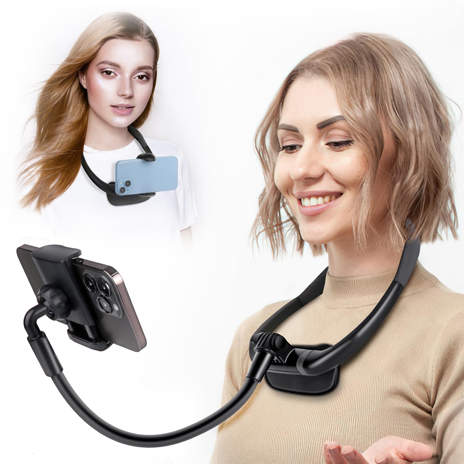 Flexible Gooseneck Phone Stand Holder - Hands-Free Adjustable Neck & Bed Mount for iPhone, Samsung (4.7