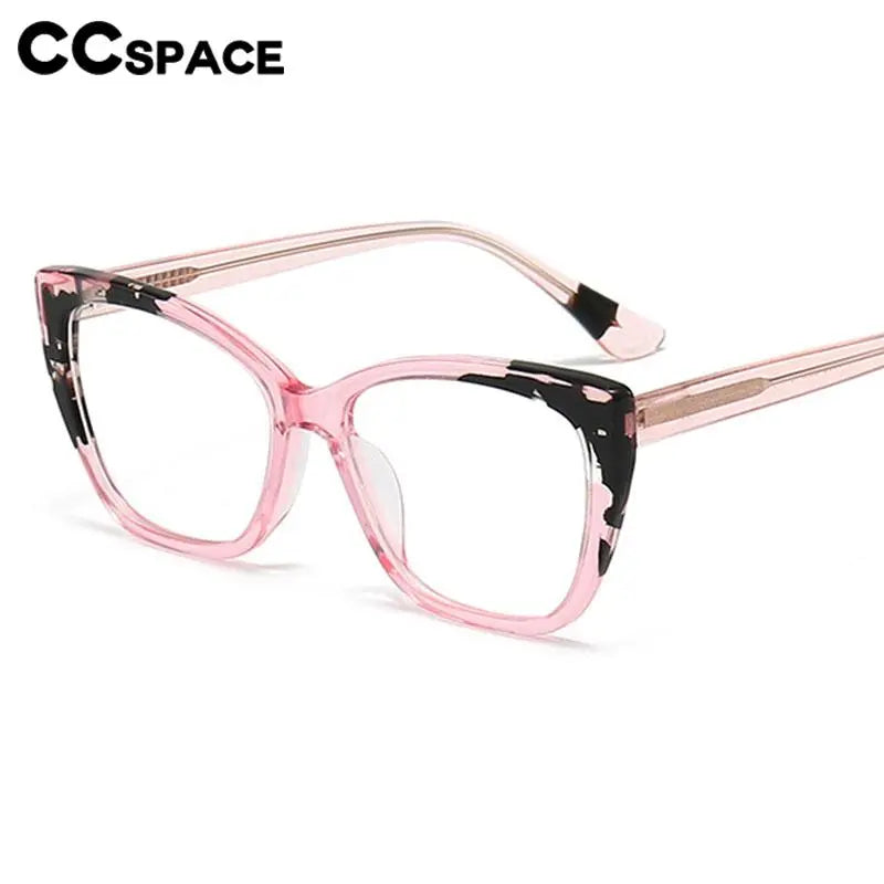 CCspace Unisex Full Rim Large Square Acetate Eyeglasses Frame 56940 - Stylish & Durable for Work, Reading & Everyday Wear