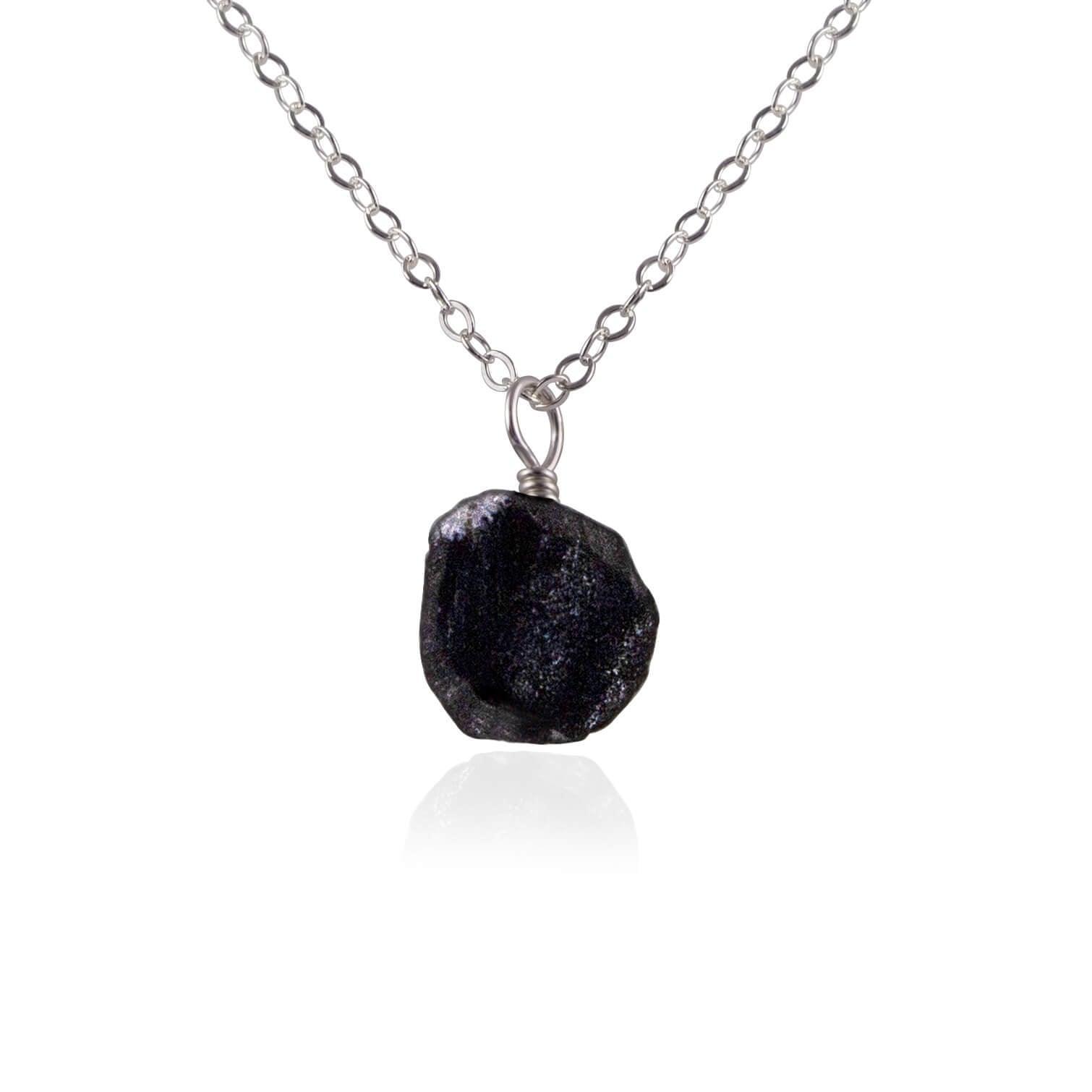 Natural Raw Obsidian Pendant Necklace - Handmade Black Stone Jewelry for Women & Men - Perfect for Spiritual Protection, Meditation & Everyday Wear