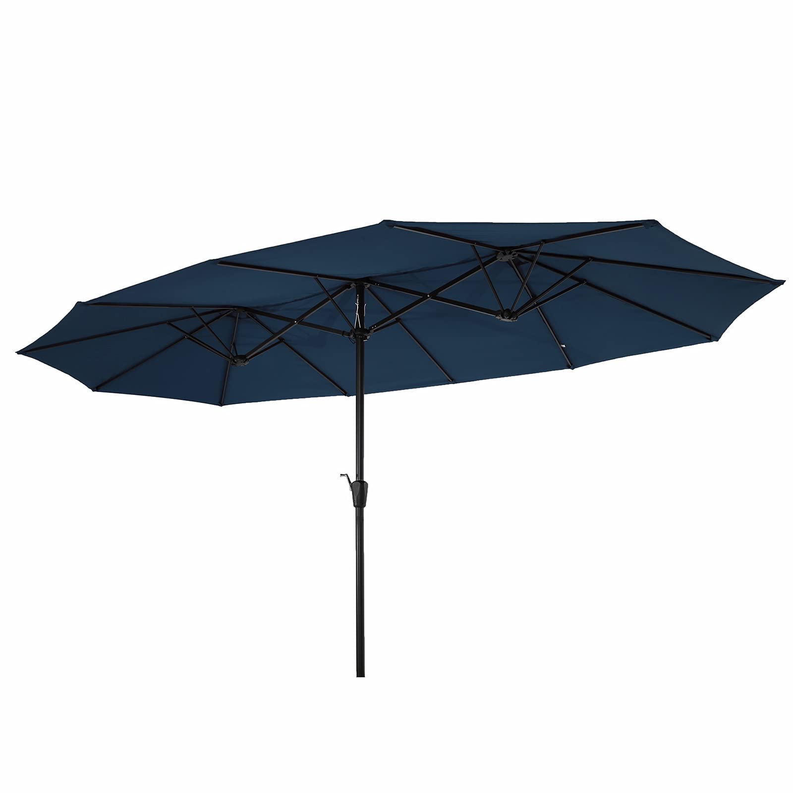 GXP 15x9ft Large Double-Sided Rectangular Outdoor Patio Market Umbrella with Easy Crank Lift - UV Protection, Wind Vent Design (Blue) - Perfect for Poolside, Backyard, Restaurant & Beach