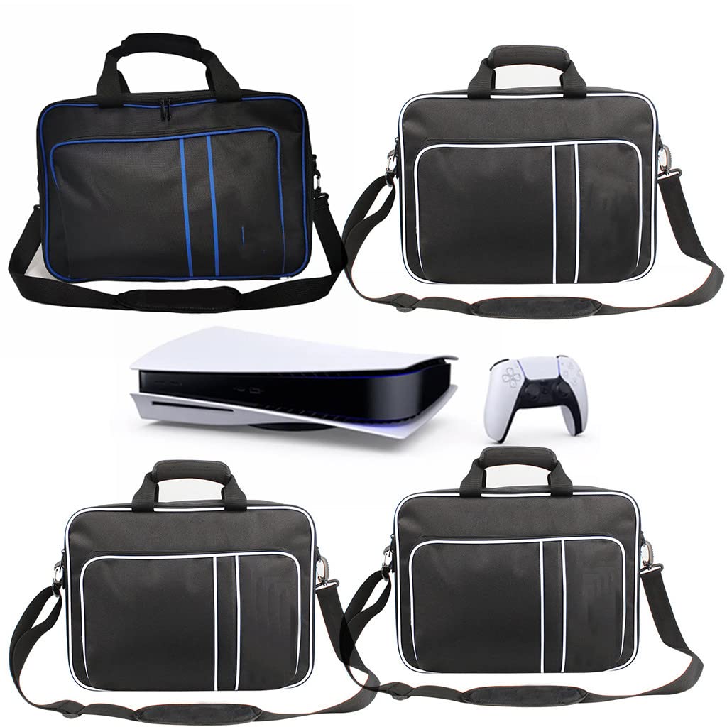 PS5 Storage Bag for PS5 & PS5 Digital Edition - Blue Nylon Protective Case - Perfect for Travel, Gaming Events & Console Protection
