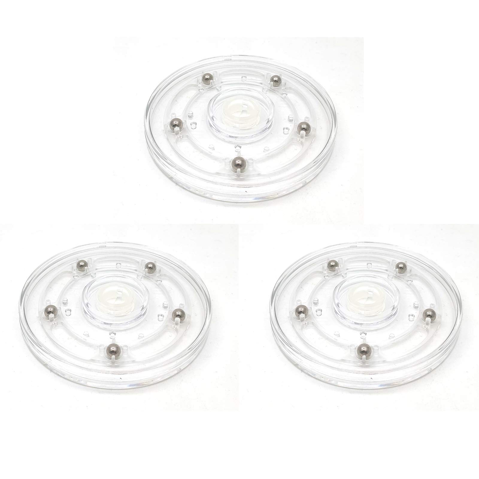 Susenya 3-Pack 5-Inch Clear Acrylic Lazy Susan Turntable - Kitchen Organizer for Spices, Cakes & Pantry Decor | Space-Saving Spinner for Tabletop, Countertop & Cabinet Storage
