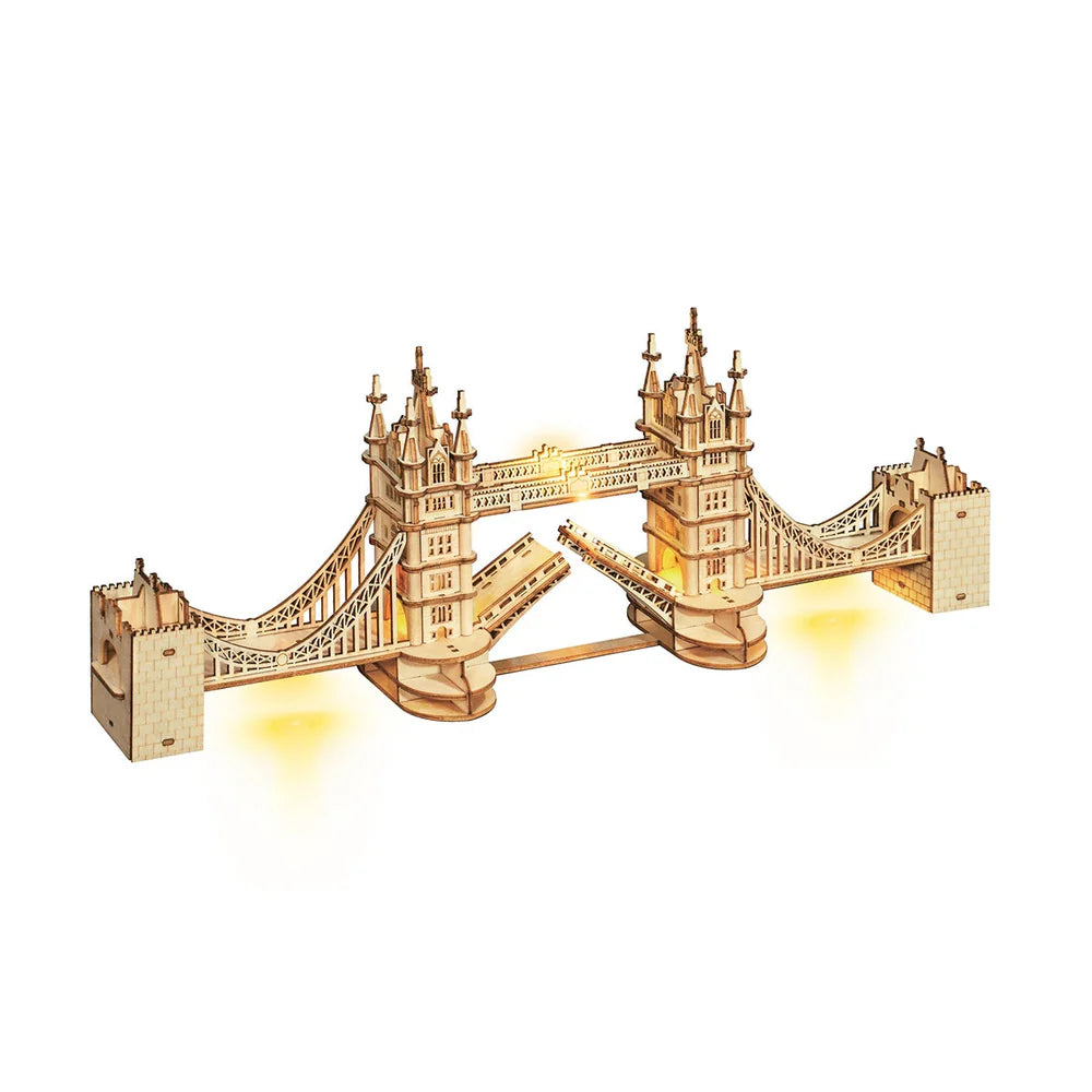 ROBOTIME Tower Bridge DIY 3D Wooden Model Kit - London Landmark Building Toy for Adults & Teens - Perfect for Home Decoration, Gift, and STEM Learning