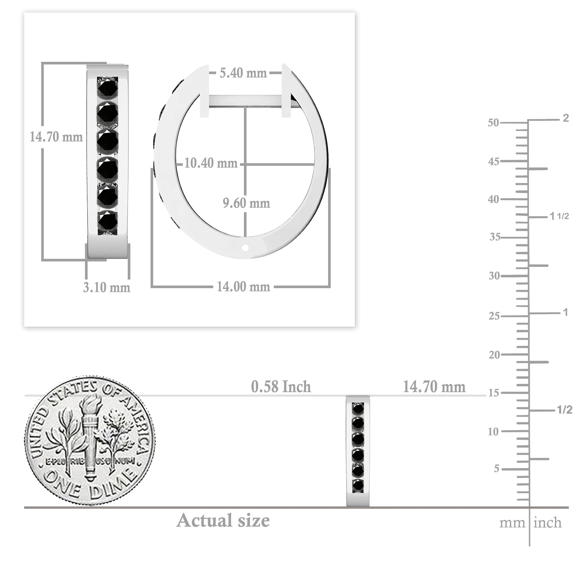 Dazzlingrock Collection 0.36 Carat Total Weight 10K White Gold Women's Hoop Earrings - Elegant Everyday Jewelry for Work & Special Occasions