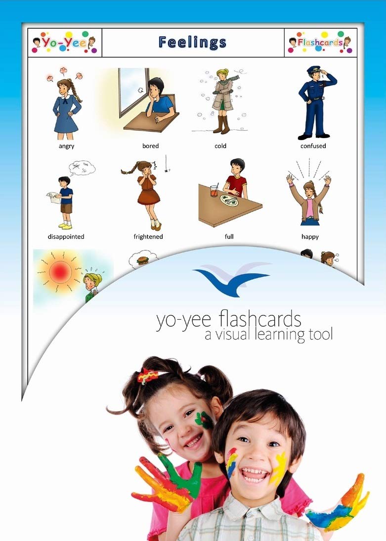 Feelings and Emotions Flash Cards - English Vocabulary Learning for Toddlers, Kids & Adults | Picture Cards for Social Emotional Development & Classroom Activities