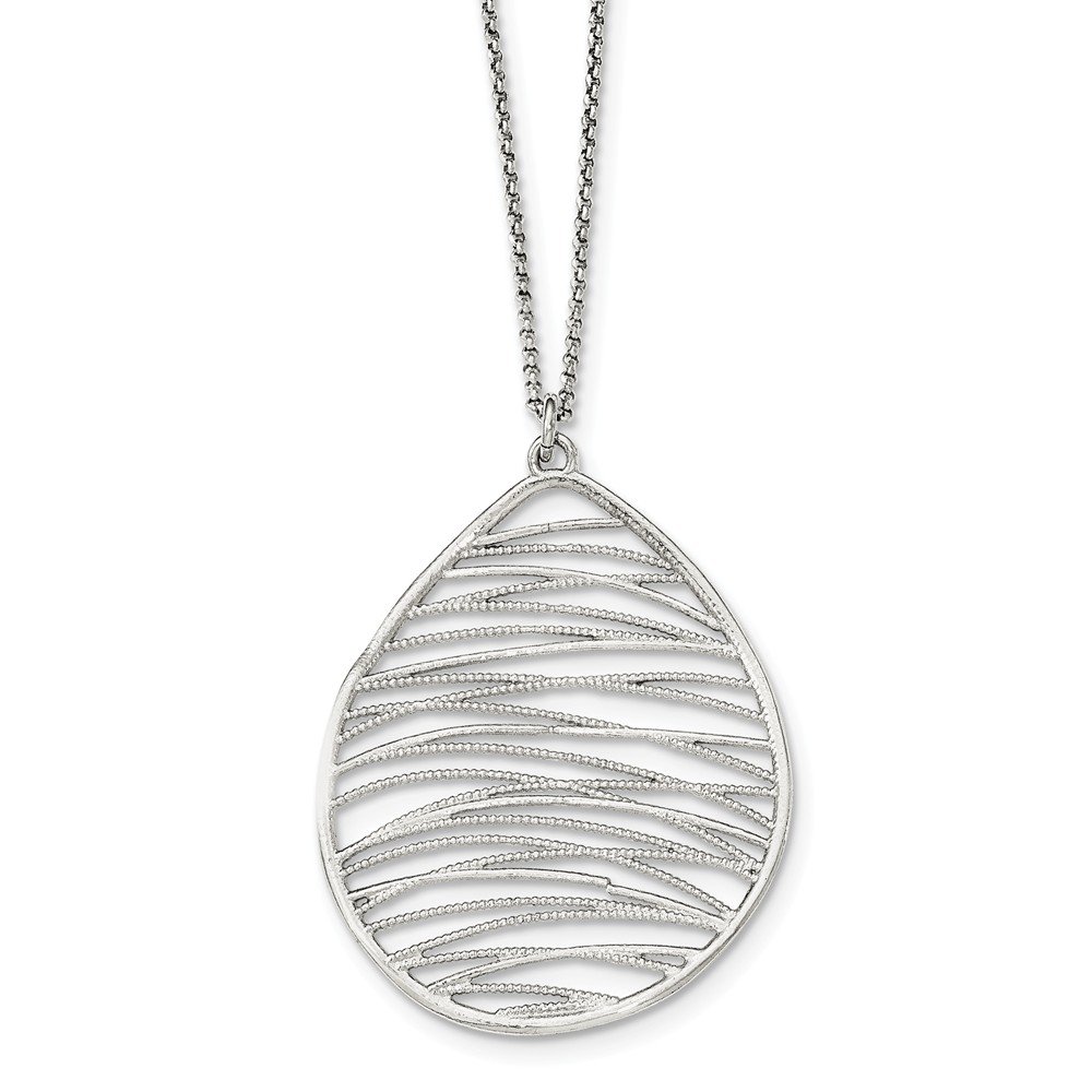 925 Sterling Silver 1.75 Inch Pendant Extension Chain Necklace with Lobster Clasp - 16.5
