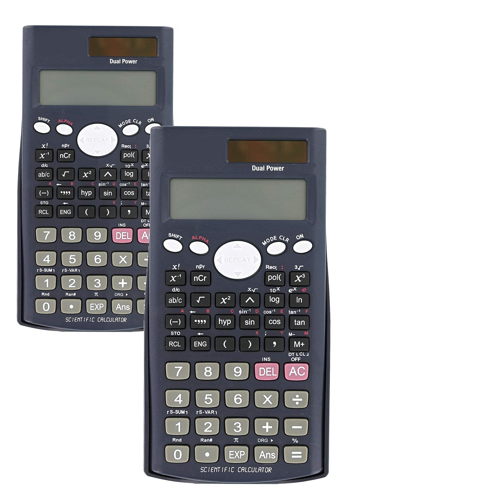 Emraw 240-Function Scientific Calculator with Slide-On Case - Large Display, Big Buttons, Battery Included - Perfect for High School, College & Office Use (Pack of 2)