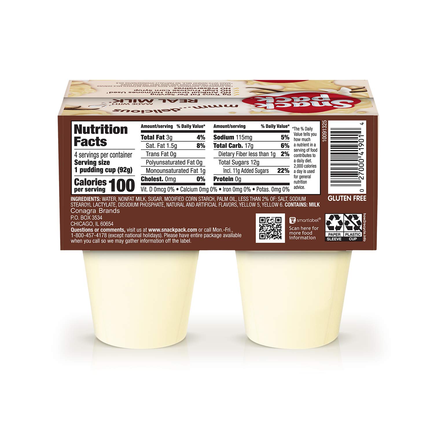 Snack Pack Vanilla Pudding Cups - 4 Count (12 Pack) | Delicious & Convenient Snack for Kids Lunch Boxes, Office Desserts & On-the-Go Treats