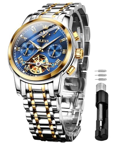6617: two tone strap & blue dial