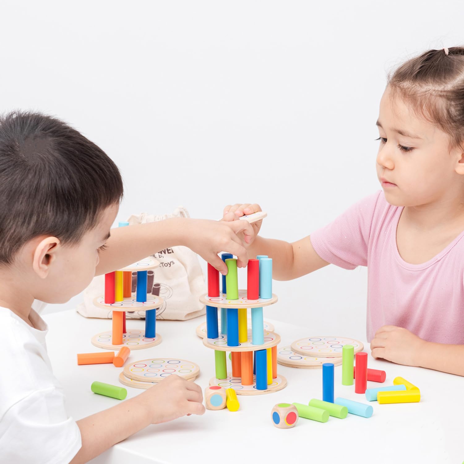 Classic Wooden Stacking Tower Balancing Game - 10809 - Fun Family Board Game for Kids & Adults - Perfect for Parties, Gifts & Indoor Activities