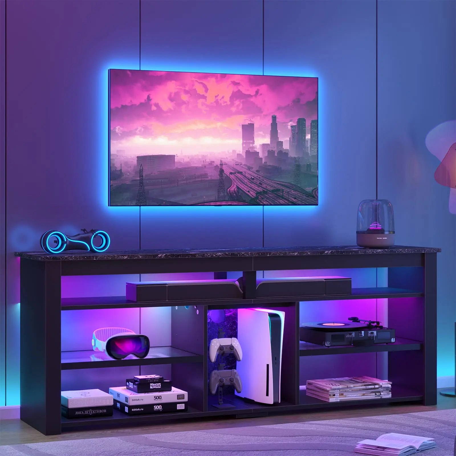 Bestier 70 Inch TV Stand with Storage - Modern Tall Entertainment Center for Living Room, Bedroom & Home Theater | Sturdy & Spacious Media Console for TVs up to 70