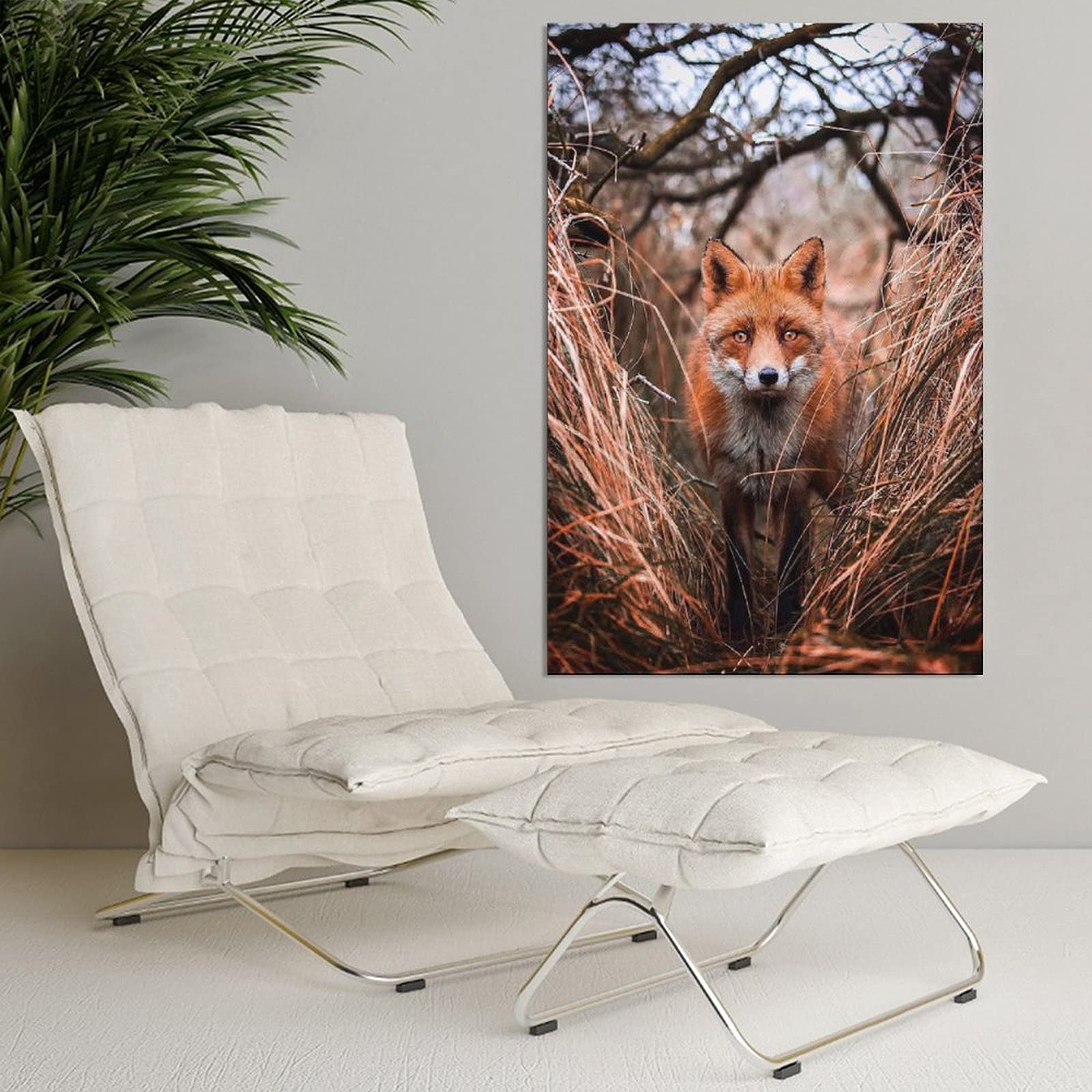 Red Fox Hunting Wildlife Canvas Poster - 8x12 Inches (20x30cm) - Bedroom, Office & Sports Room Decor - Perfect Gift for Nature Lovers | Ideal for Home, Office & Cabin Wall Art
