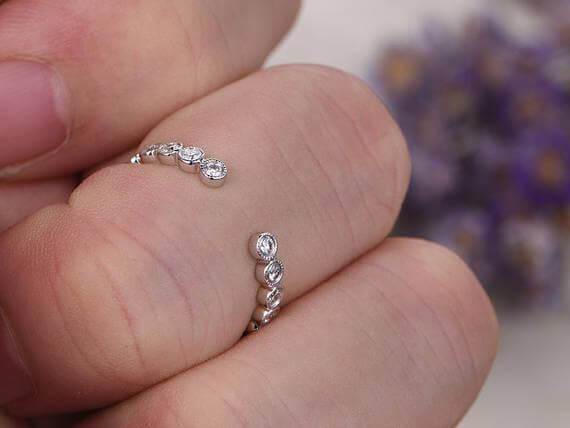 0.25 Carat Moissanite Diamond Wedding Band - 18k Gold Plated Anniversary Ring for Women - Perfect for Engagement, Proposal & Special Occasions
