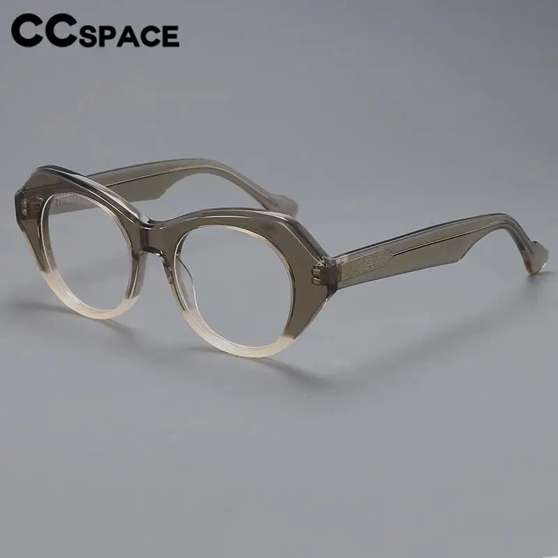 CCspace Unisex Full Rim Oval Acetate Eyeglasses Frame 57204 - Lightweight & Durable for Work, Reading & Fashion