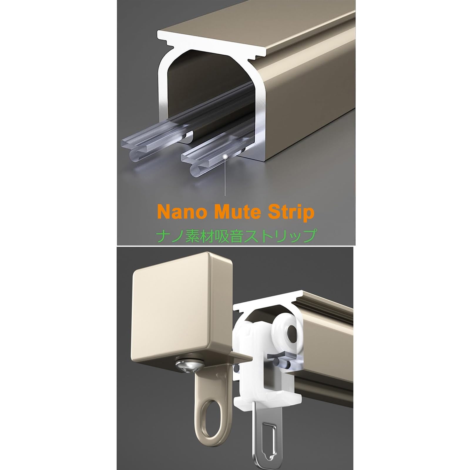 Aluminum Curtain Track Set for Bedroom Windows - 50cm to 600cm Adjustable Length, Wall or Ceiling Mount Curtain Rod System - Room Divider & Partition Solution - Easy to Cut & Install - Perfect for Home, Office, and Dorm Room Decor