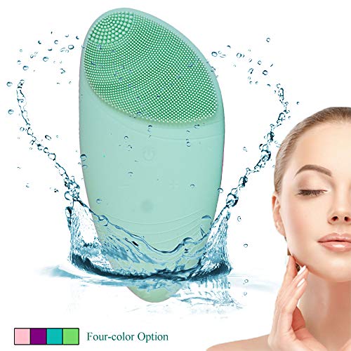 ETA9 Green Sonic Facial Cleansing Brush - Waterproof Electric Face Brush for Deep Cleansing, Gentle Exfoliation & Massage | Perfect for Daily Skincare Routine & Travel Use (Green)